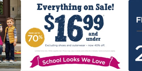Gymboree.com: $16.99 and Under Sale + Possible 20% Off & Free Shipping (+ $25 Gift Card Lightning Deal)