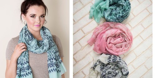 Cents of Style: Floral Stamped Scarves $5.95 Shipped – Reg. $19.95 (+ Add Teardrop Earrings for $2.99)