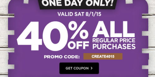Michaels: 40% Off ALL Regular Price Purchases In-Store AND Online (Today Only!)