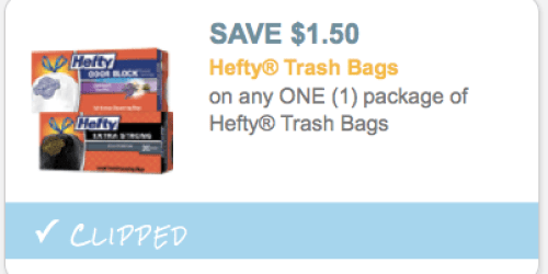 High Value $1.50/1 Hefty Trash Bags Coupon = 80-Count Trash Bags $5.49 at CVS (Reg. $9.99)