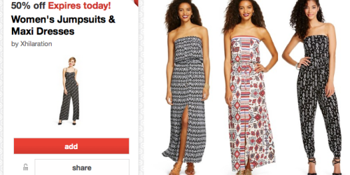 Target Cartwheel: 50% Off Xhilaration Women’s Jumpsuits & Maxi Dresses (Today Only!)