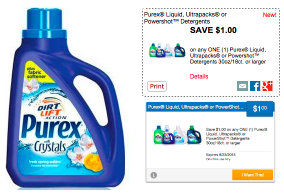 New 1 1 Purex Laundry Detergent Printable Coupon Only 60 Per Bottle At Walgreens Hip2save