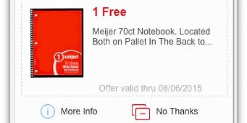 Meijer mPerks: FREE Notebook Coupon + More