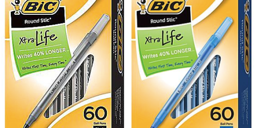 Staples.com: BIC Round Stic Ballpoint Pens 60-count ONLY $3 (Regularly $7.49)