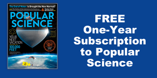 FREE Popular Science Magazine Subscription