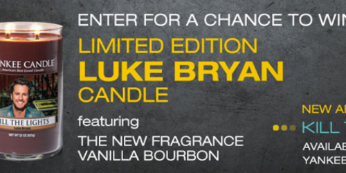 Yankee Candle Sweepstakes: 1,500 Win Large Limited Edition Luke Bryan Candle ($27.99 Value) + More