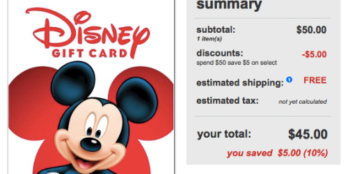 Target.com: $50 Disney Gift Card ONLY $45 Shipped