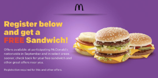 McDonalds App Free Sandwich