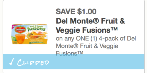 New $1/1 Del Monte Fruit & Veggie Fusions Coupon + 30% Off Cartwheel Offer = 4-Packs ONLY 40¢ at Target