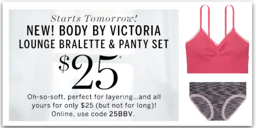 Victoria’s Secret: Lounge Bralette AND Panty Set ONLY $25 + MORE (Starting Tomorrow, August 11th)