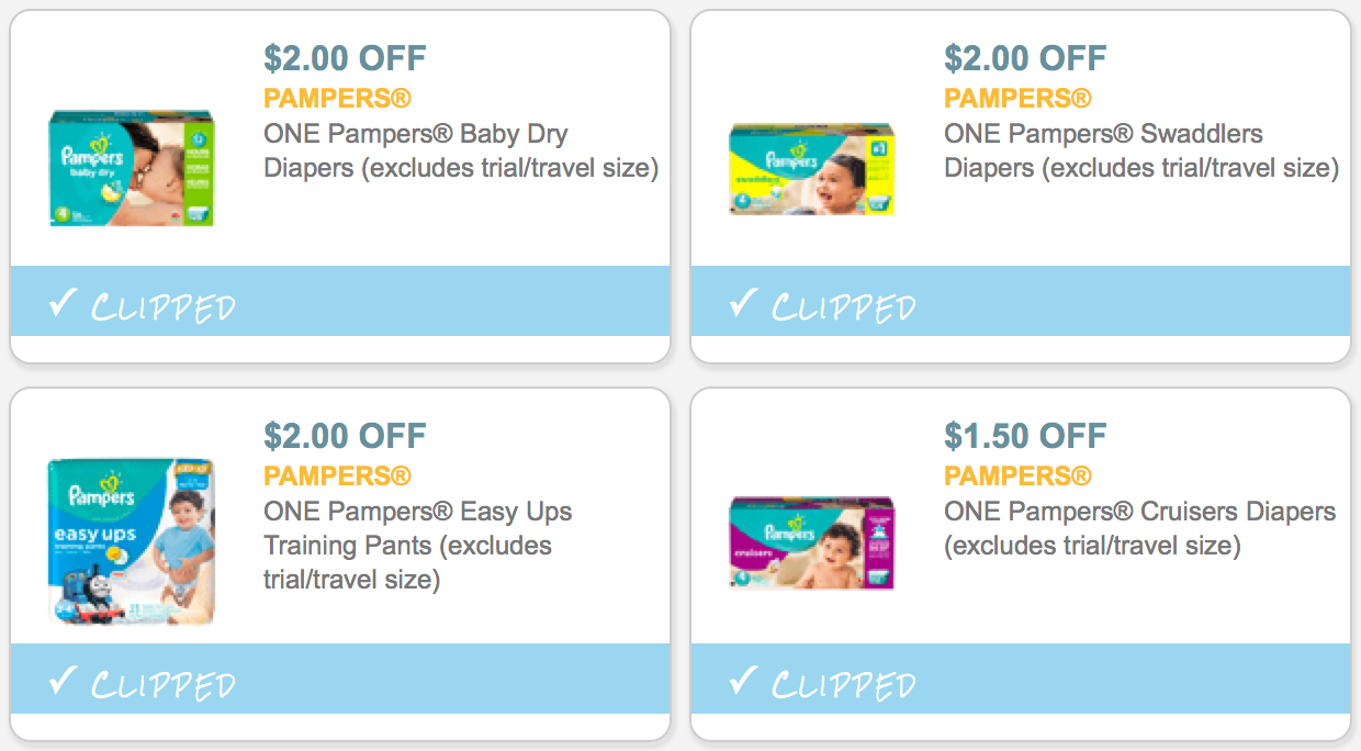 *FIVE* Pampers Diapers or Training Pants Coupons = Jumbo Pack Diapers