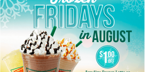 Krispy Kreme: $1 Off Frozen Lattes or Chillers at Participating Locations (Every Friday in August)