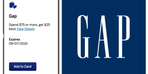 American Express: Possible $25 Back w/ $75 Gap Purchase