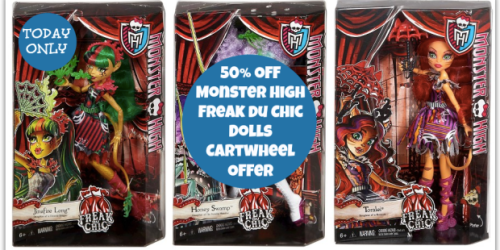 Target: 50% Off Monster High Freak du Chic Dolls Cartwheel Offer (Valid Today Only)