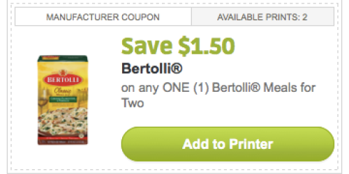 High Value $1.50/1 Bertolli Meals for Two Coupon + Buy 3 Get 1 FREE Sale at Target (Starting 8/16)