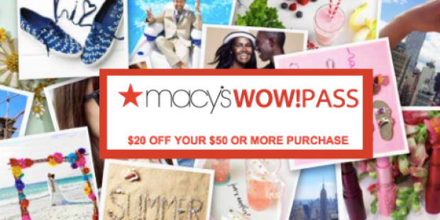 Macy’s: $10 Off $25 AND $20 Off $50 WOW! Passes (+ Over $100 of Lancome Products Only $35 Shipped)