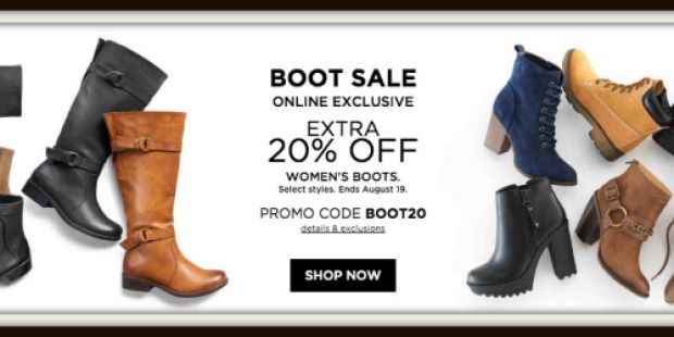 Kohl’s: Extra 20-25% Off Women’s Boots & Sleepwear + Add’l 15% Off For Kohl’s Cardholders & More