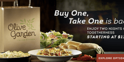 Olive Garden: Buy 1 Entree, Take 1 Home FREE