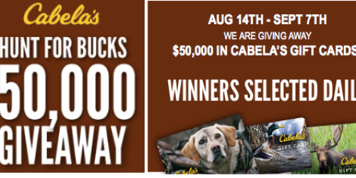 Cabelas Hunt for Bucks Sweepstakes: Enter to Win $50,000 in Gift Cards (+ Check Out Today’s Hot Buys)