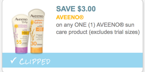 High Value $3/1 Aveeno Sun Care Product Coupon = Sunscreen Lotion Possibly Only $4.21 at Target