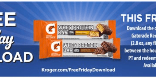 Kroger & Affiliates: FREE Gatorade Recover Whey Protein Bar (Download eCoupon Today Only)