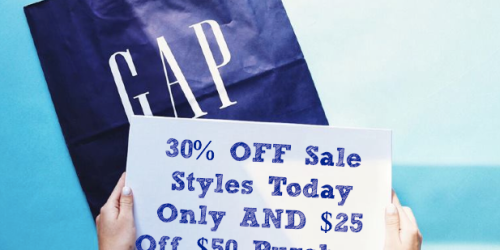 GAP: Extra 30% Off Sale Styles Today Only AND $25 Off $50 Purchase = *HOT* Deals (+ Earn GAP Cash)