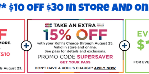 Kohl’s: *NEW* $10 Off $30 In Store AND Online Coupon + Extra 20% Off For Cardholders & More
