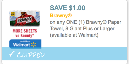 *NEW* $1/1 Brawny Giant PLUS Paper Towels Coupon = 8-Pack Only $8.97 at Walmart (69¢ Per Regular Roll)