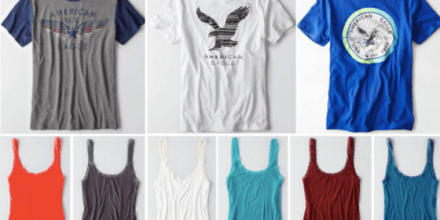 American Eagle Outfitters: Up to 25% Off Men’s & Women’s Tops = $6.75 Each Shipped
