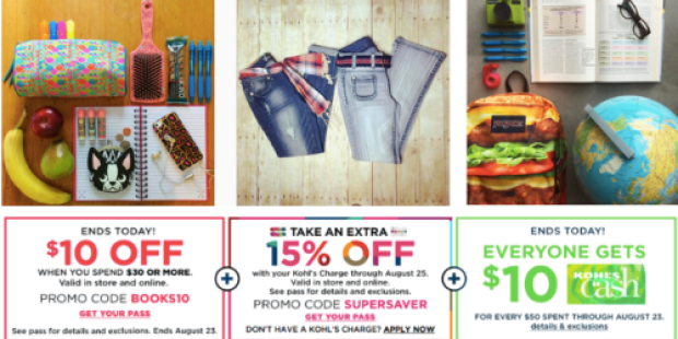 Kohl’s: $10 Off $30 In Store AND Online Coupon (Ends Today) + Extra 15% Off For Cardholders & More