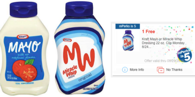 Meijer mPerks: FREE Kraft Mayo or Miracle Whip Dressing