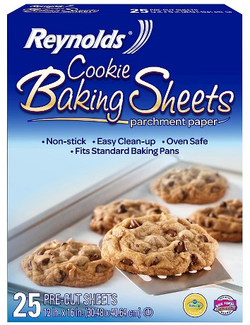 Reynolds Kitchens 25 Cookie Baking Sheets, Pre-Cut Parchment Paper