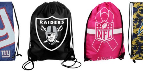 NFLShop.com: FREE Shipping On ANY Order = Drawstring Backpacks Only $6.99 Shipped + More