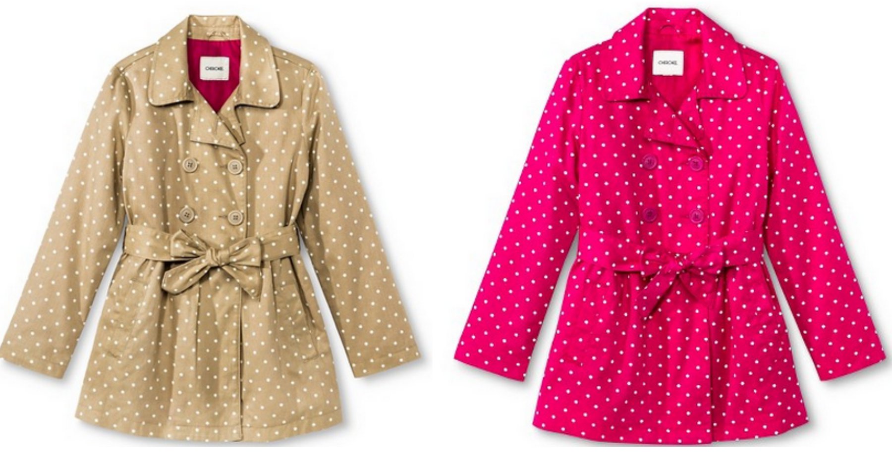 Girls' Polka Dot Belted Trench Coat Only 12.48 (Regularly