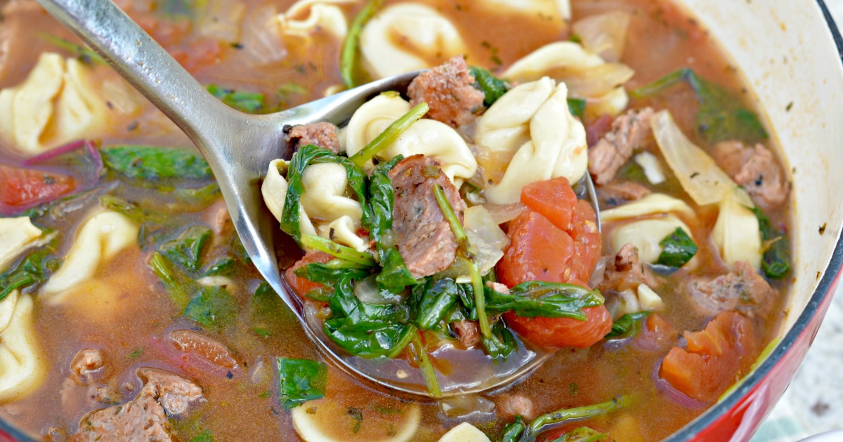 easy tortellini soup in a pot 