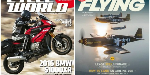Request FREE 1-Year Subscriptions to Cycle World AND Flying Magazines (Great Reviews)