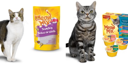 3 *NEW* Meow Mix Cat Food or Treats Coupons