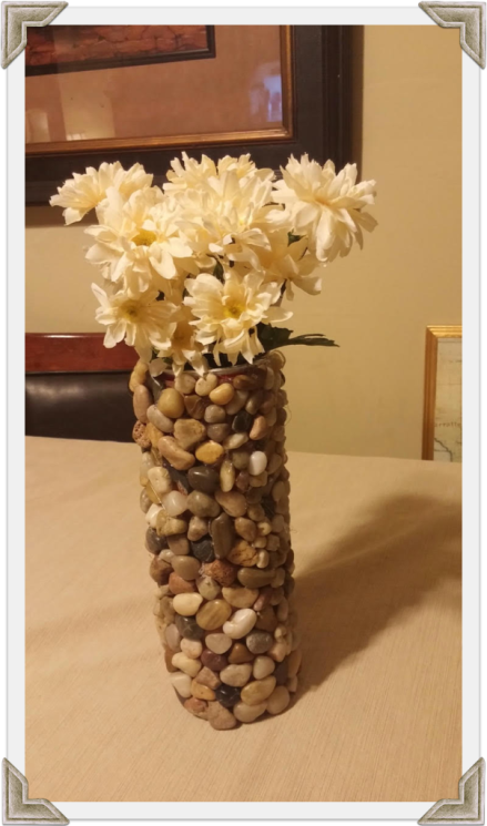 Flowers with homemade vase