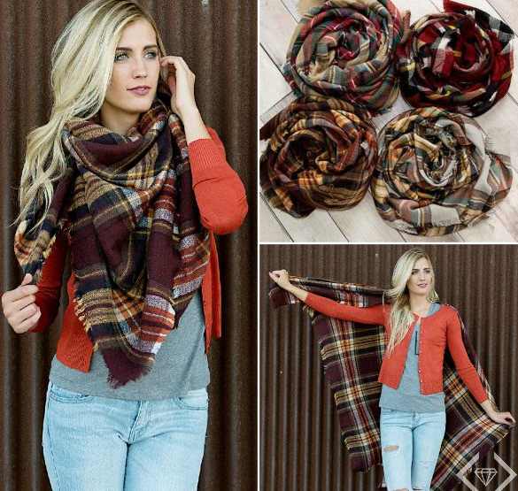Cents of Style Plaid Blanket Scarf