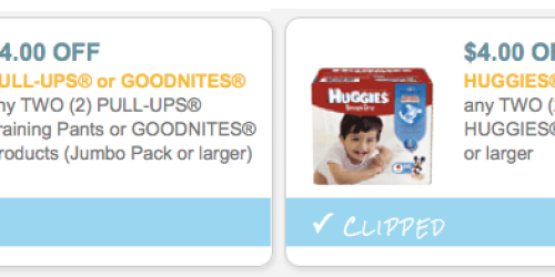 $4/2 Huggies Diapers, Pull-Ups or GoodNites Coupons