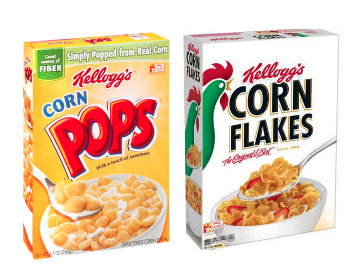 Kellogg's Corn Pops and Corn Flakes