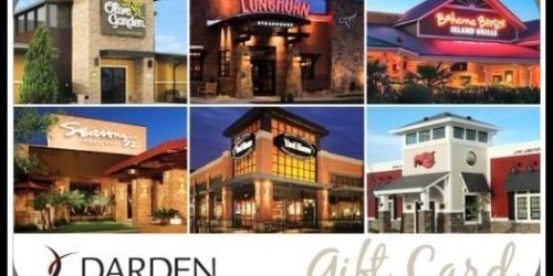 $50 Darden Restaurants Gift Card Only $40 (Valid at Olive Garden, LongHorn Steakhouse & More)