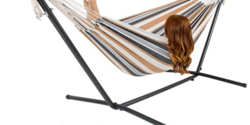 Rakuten.com: Double Hammock w/ Steel Stand & Portable Carrying Case $64.99 Shipped (Reg. $249.95)