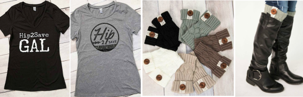 Hip2Save Tee and Knit Boot Cuffs