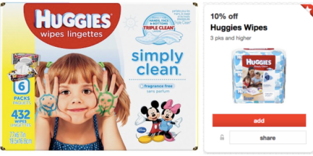 Target: *NEW* 10% Off Huggies Wipes Cartwheel Offer = Simply Clean Wipes Packs Only 92¢ Each