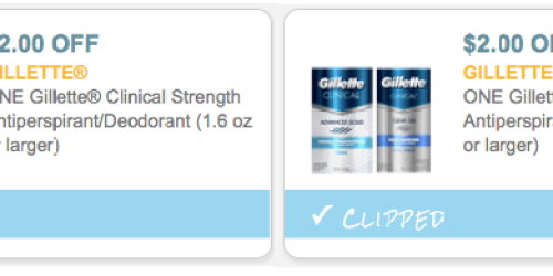 High Value $2/1 Gillette & Secret Clinical Strength Deodorant Coupons = Only $3.49 Each at Target
