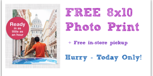 Walgreens Photo: *HOT* FREE 8X10 Photo Print + Free In-Store Pickup (TODAY ONLY)