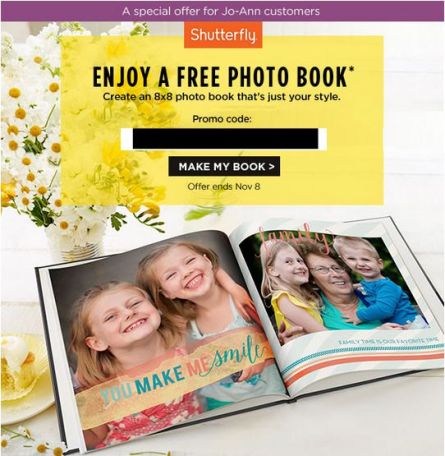 JoAnn Shutterfly Offer