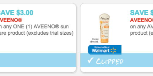 *RESET* High Value Aveeno Sun Care Coupons