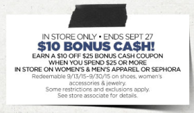 JCPenney Bonus Cash